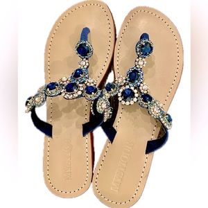MYSTIQUE blue gem handmade sandals